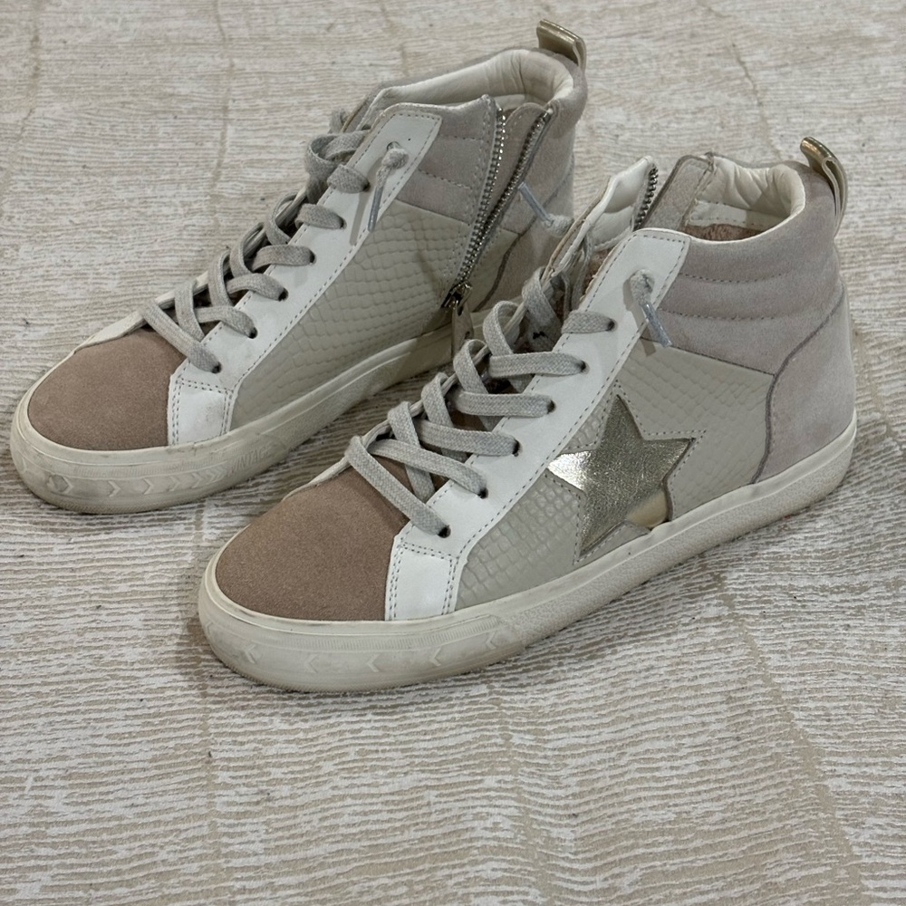 Vintage Havana Women's High-Top Sneakers with Star Detail